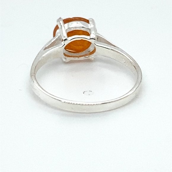 Mandarin Spessartine 2.45ct Platinum Finish Solid 925 Sterling Silver Ring - Picture 5 of 6